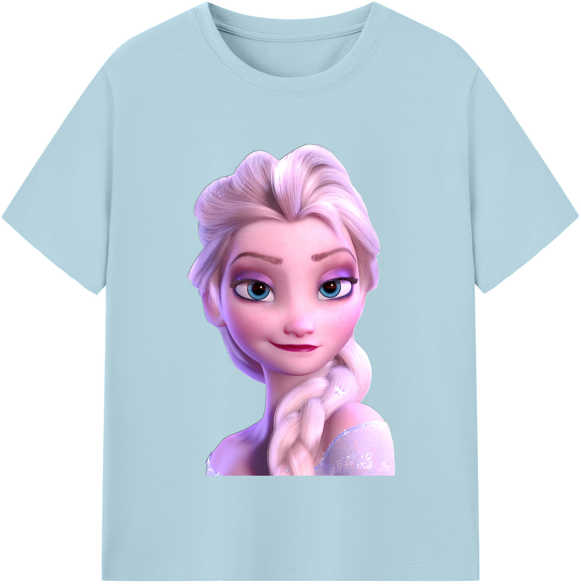 （画像用） アナと雪の女王 アンナ エルサ Frozen Anna Elsa 綿100％半袖Tシャツ（フロントプリント）